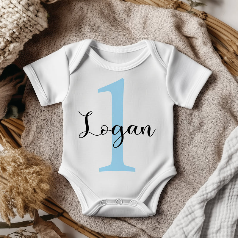 1st Birthday Boy Personalised Baby Bodysuit - Little Lili Store