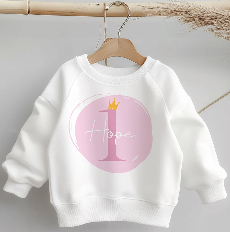 1st Birthday Pink Theme Personalised Toddler & Kids Sweatshirt - Little Lili Store