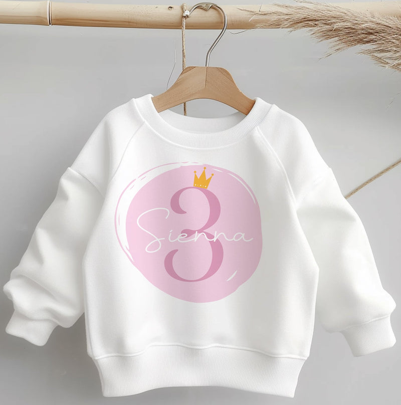 3rd Birthday Pink Theme Personalised Toddler & Kids Sweatshirt - Little Lili Store