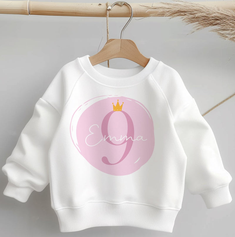 9th Birthday Pink Theme Personalised Toddler & Kids Sweatshirt - Little Lili Store