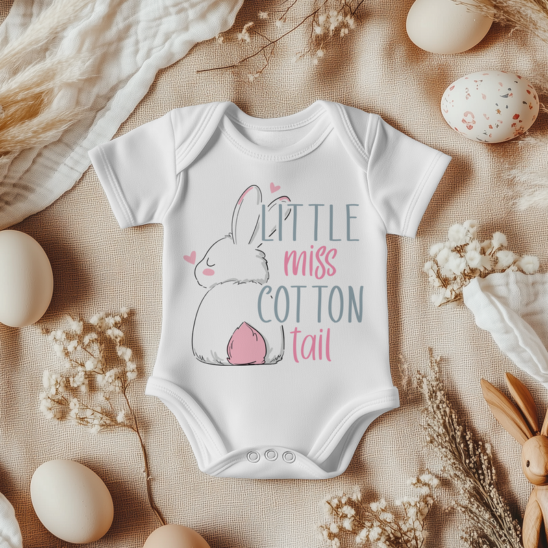 Little Miss Cotton Tail Easter Baby Bodysuit