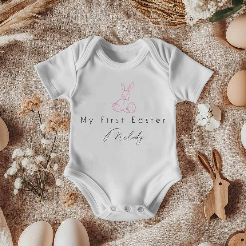 My First Easter Girl Personalised Baby Bodysuit