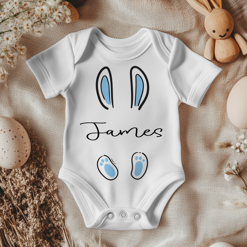 Personalised Name Easter Boy Baby Bodysuit