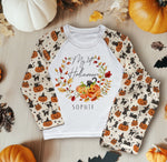 Halloween Pumpkin Wreath Personalised Kids Pyjamas Set