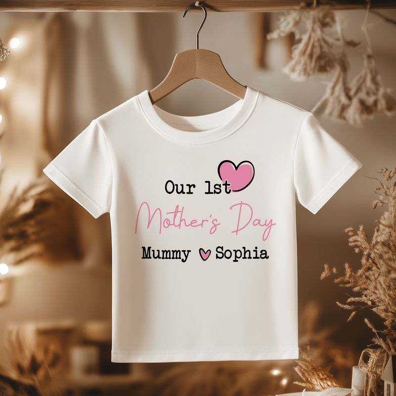 Mother's Day Pink Girl Personalised Toddler & Kids T Shirt