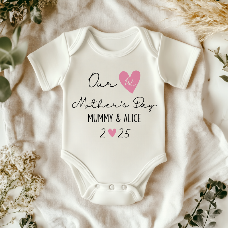 Our 1st Mother's Day Girl Personalised Baby Bodysuit