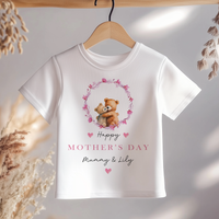 Mother's Day Girl Bear Personalised Toddler & Kids T Shirt