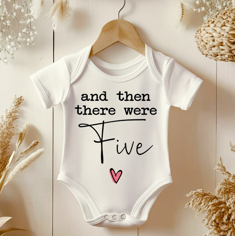 And Then There Were Five Baby Bodysuit | Baby Announcement - Little Lili Store