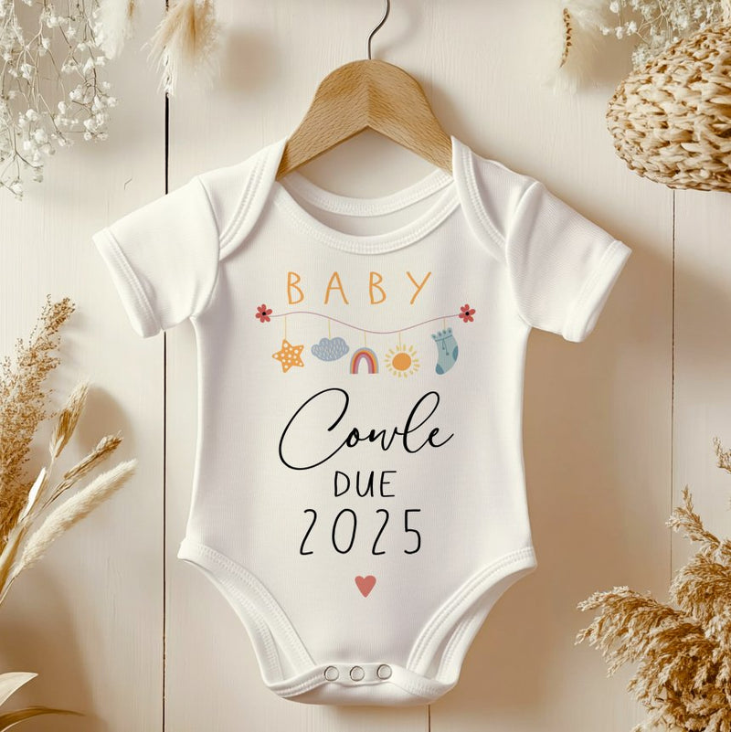 Baby Announcement Personalised Name & Date Bodysuit - Little Lili Store