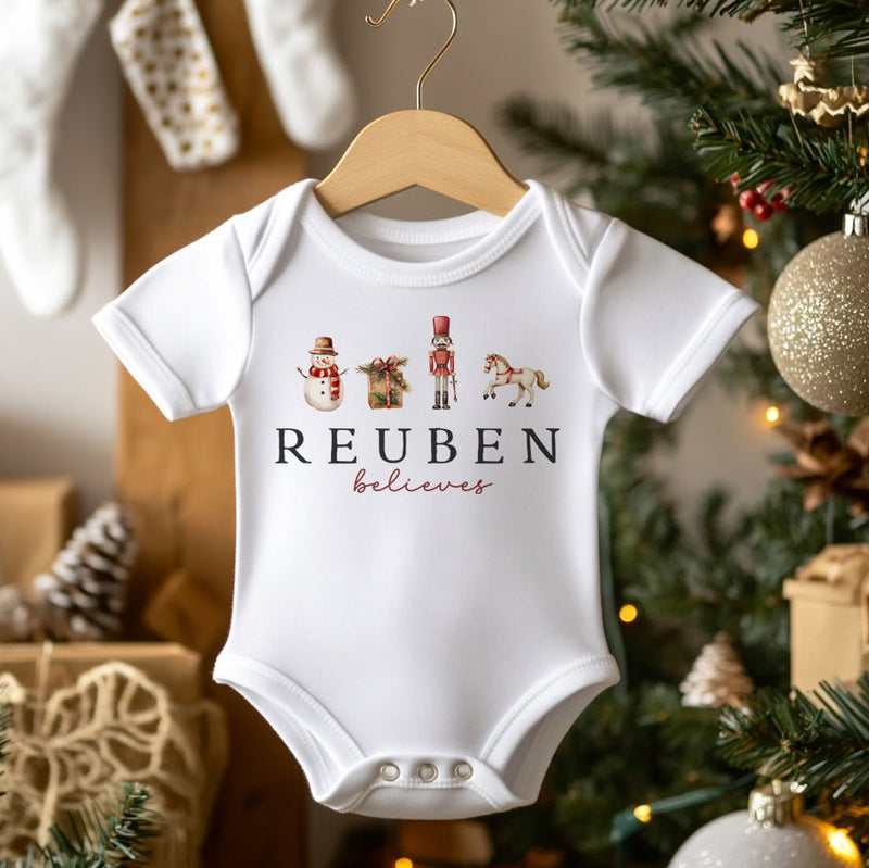 Believe Christmas Personalised Baby Bodysuit - Little Lili Store