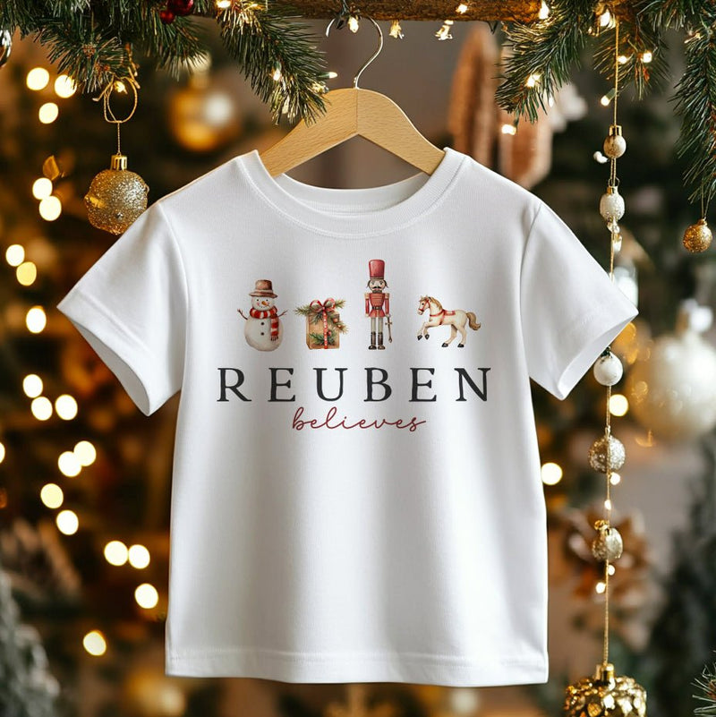 Believe Christmas Personalised Toddler & Kids T Shirt - Little Lili Store