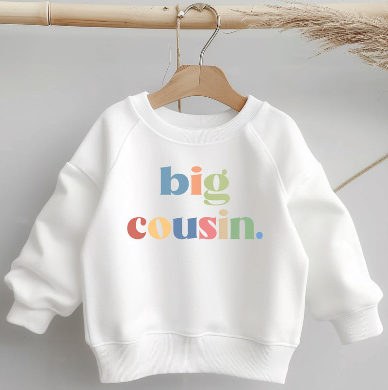 Big Cousin Boy Rainbow Colours Toddler & Kids Sweatshirt - Little Lili Store