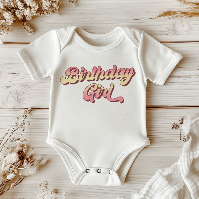 Birthday Girl Retro Style Baby Bodysuit - Little Lili Store