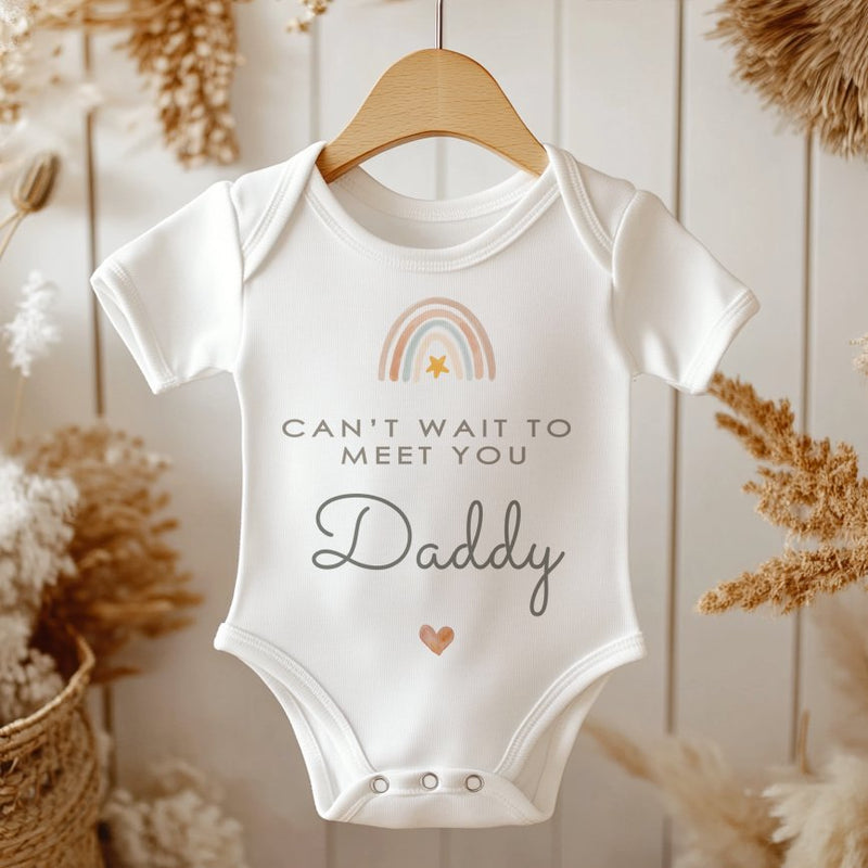 Can't Wait To Meet You Daddy Baby Announcement Bodysuit - Little Lili Store