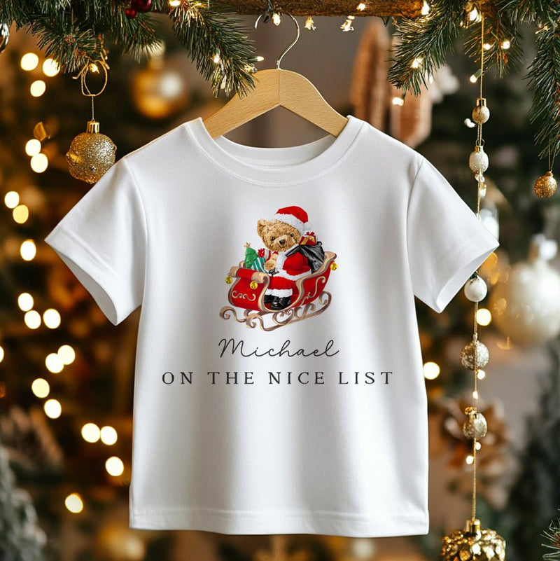 Christmas On The Nice List Personalised Toddler & Kids T Shirt - Little Lili Store