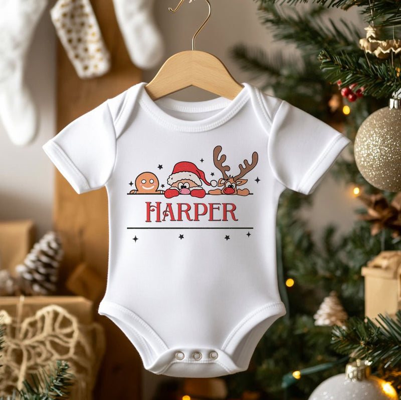 Christmas Personalised Name Baby Bodysuit - Little Lili Store