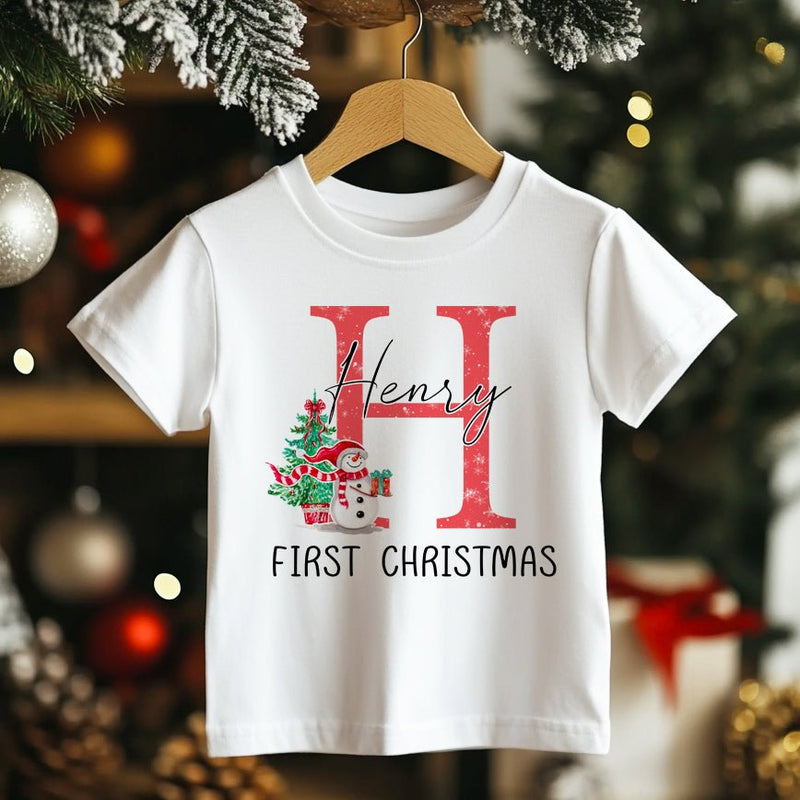 Christmas Personalised (Red) Toddler & Kids T Shirt - Little Lili Store