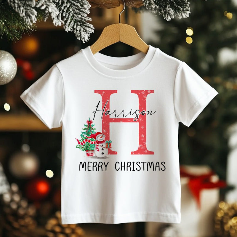 Christmas Personalised (Red) Toddler & Kids T Shirt - Little Lili Store