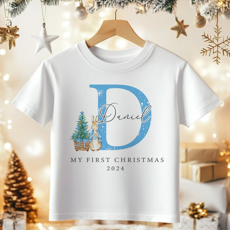 Christmas Peter Rabbit Inspired Boy Personalised Toddler & Kids T Shirt - Little Lili Store