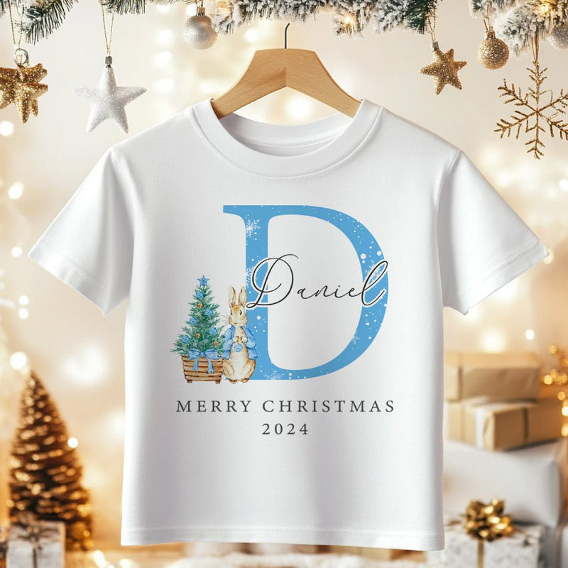 Christmas Peter Rabbit Inspired Boy Personalised Toddler & Kids T Shirt - Little Lili Store