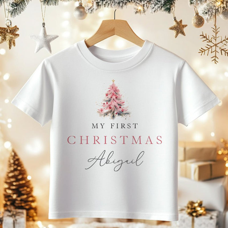 Christmas Pink Theme Personalised Toddler & Kids T Shirt - Little Lili Store