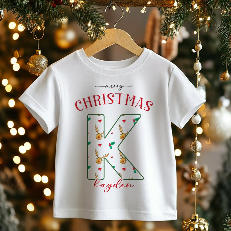 Christmas Reindeer Personalised Toddler & Kids T Shirt - Little Lili Store