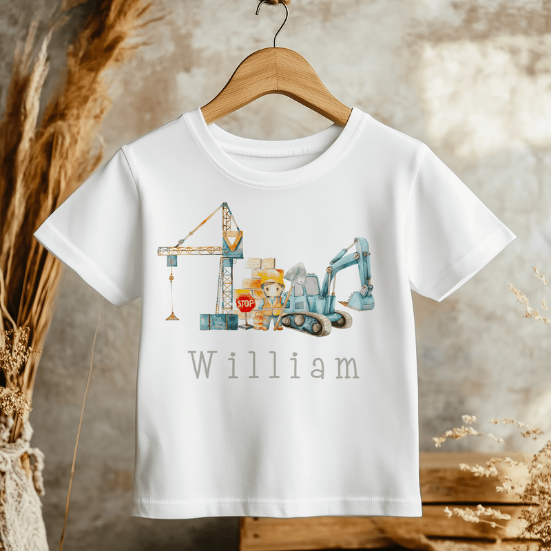 Construction Builder Theme Personalised Toddler & Kids T Shirt - Little Lili Store