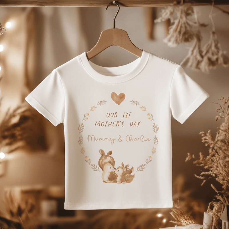 Cute Deer Mother's Day Personalised Toddler & Kids T Shirt - Little Lili Store