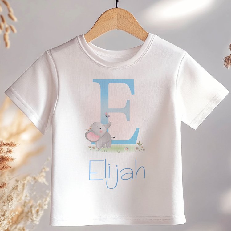 Cute Elephant Personalised Toddler & Kids T Shirt - Little Lili Store