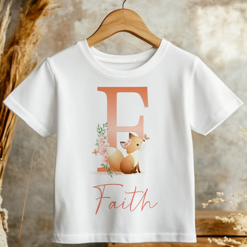 Cute Fox Personalised Toddler & Kids T Shirt - Little Lili Store