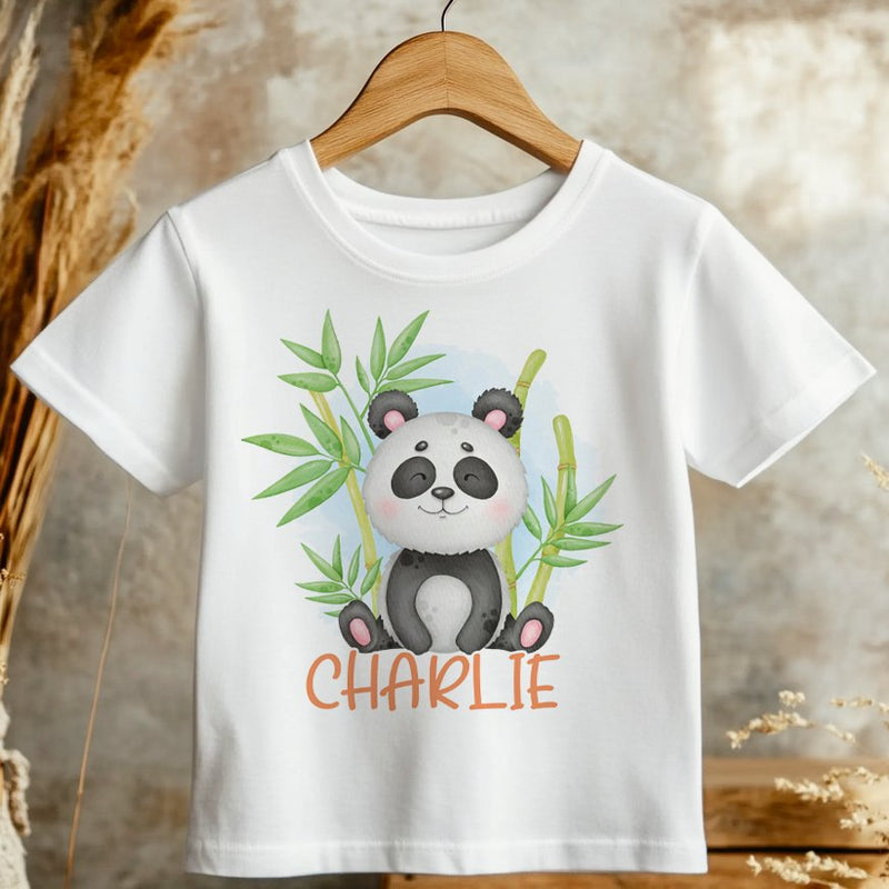 Cute Panda Personalised Toddler & Kids T Shirt - Little Lili Store