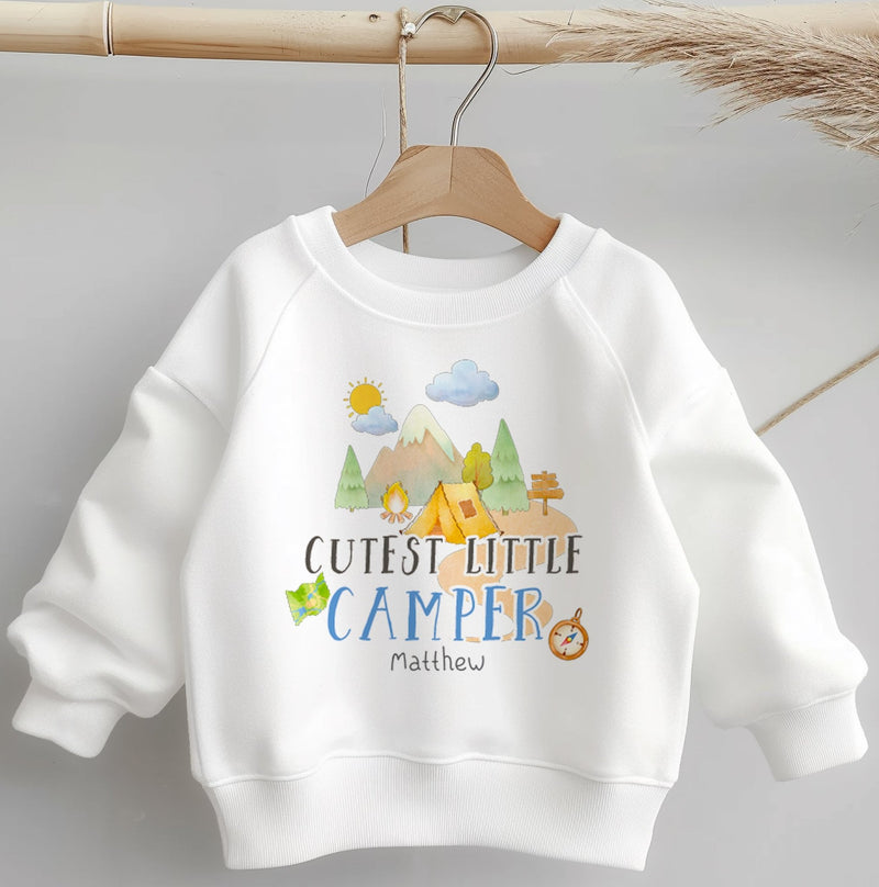 Cutest Little Camper Personalised Name Toddler & Kids Sweatshirt - Little Lili Store