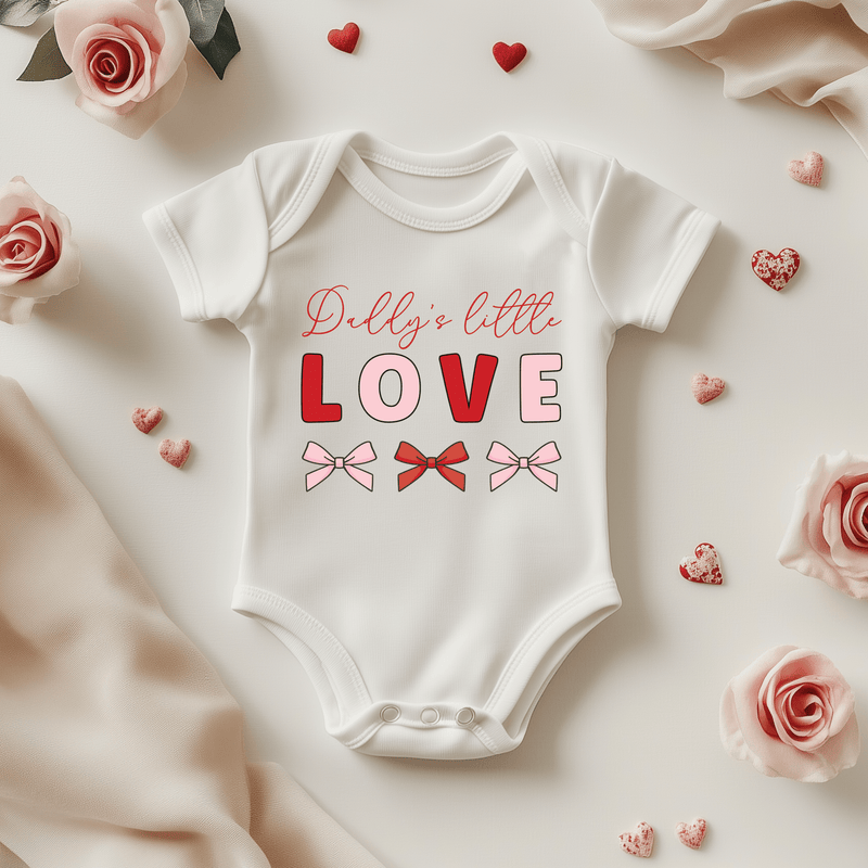 Daddy's Little Love Valentines Personalised Baby Bodysuit - Little Lili Store