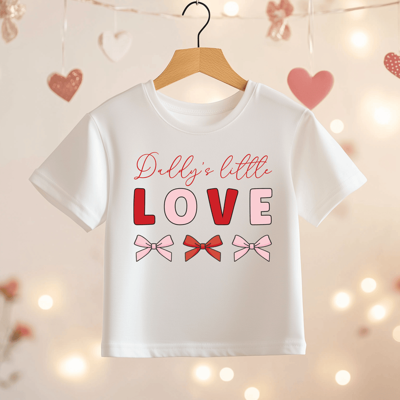 Daddy's Little Love Valentines Personalised Toddler & Kids T Shirt - Little Lili Store