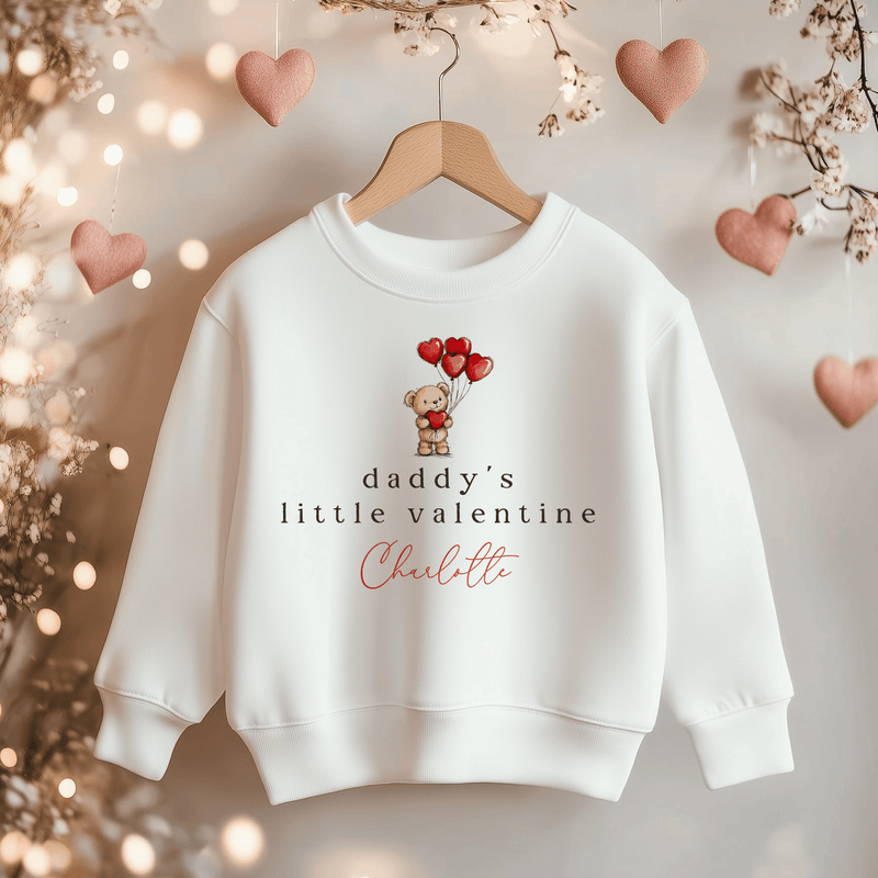 Daddy's Little Valentine Personalised Toddler & Kids Sweatshirt - Little Lili Store