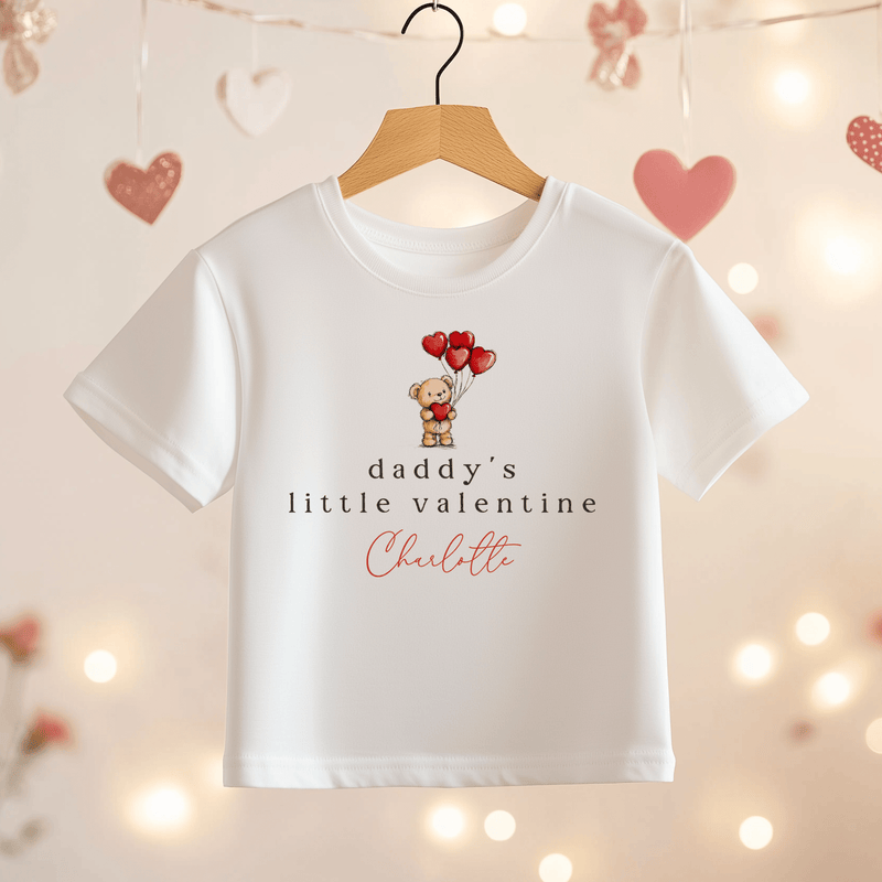 Daddy's Little Valentine Personalised Toddler & Kids T Shirt - Little Lili Store