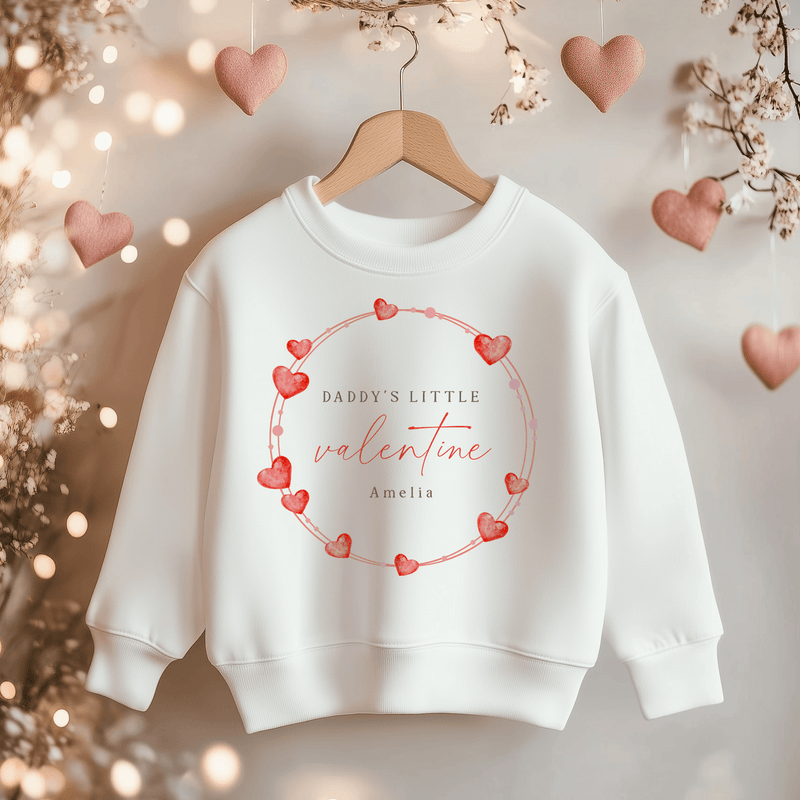 Daddy's Valentine Wreath Personalised Toddler & Kids Sweatshirt - Little Lili Store