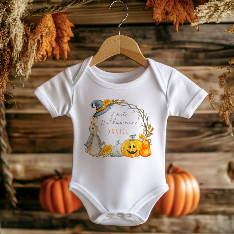 First Halloween Peter Rabbit Inspired Personalised Baby Bodysuit - Little Lili Store