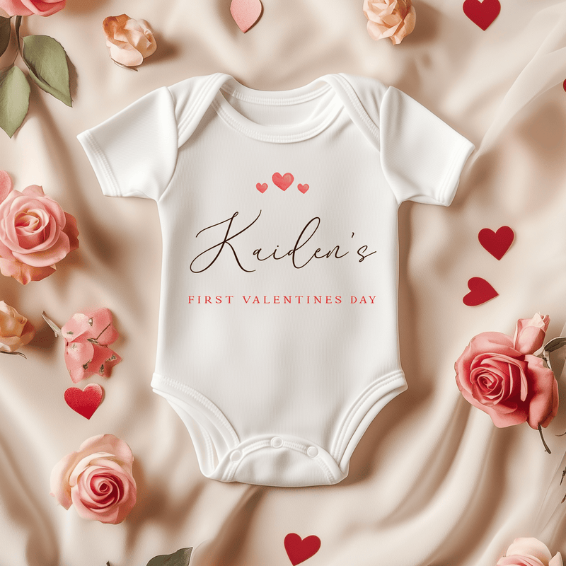 First Valentines Day Personalised Baby Bodysuit - Little Lili Store