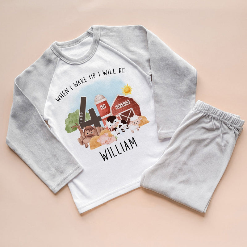 Fourth Birthday Farm Theme Personalised Pyjamas Set - Little Lili Store