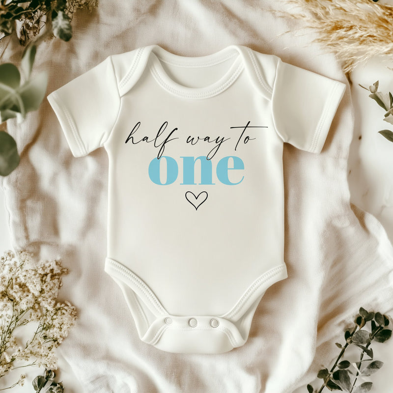 Half Way to One Boy Baby Bodysuit - Little Lili Store