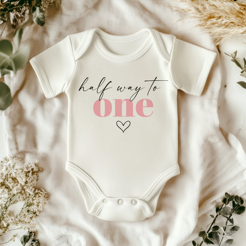 Half Way to One Girl Baby Bodysuit - Little Lili Store