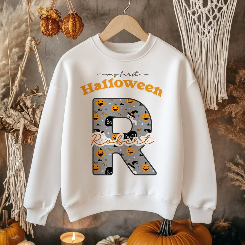 Halloween Boo Pattern Personalised Toddler & Kids Sweatshirt - Little Lili Store