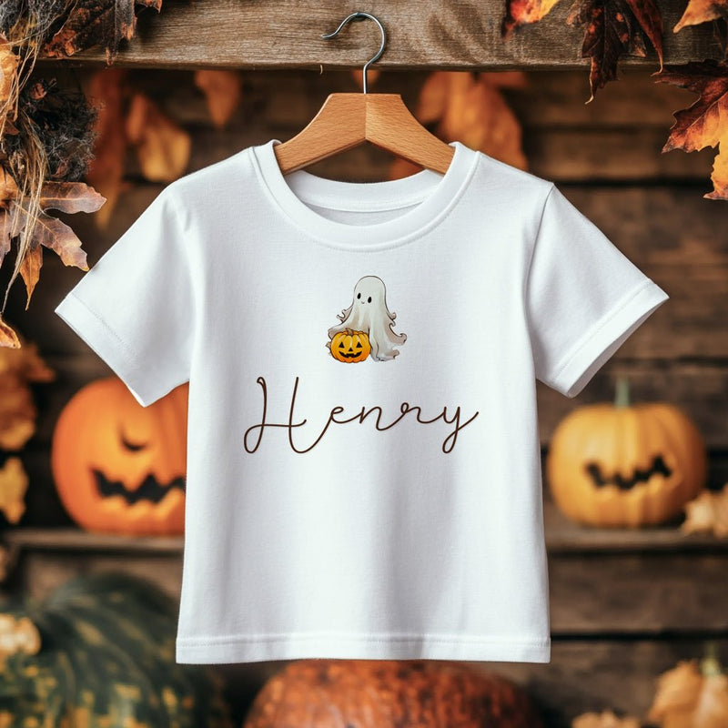 Halloween Ghost Personalised Toddler & Kids T Shirt - Little Lili Store