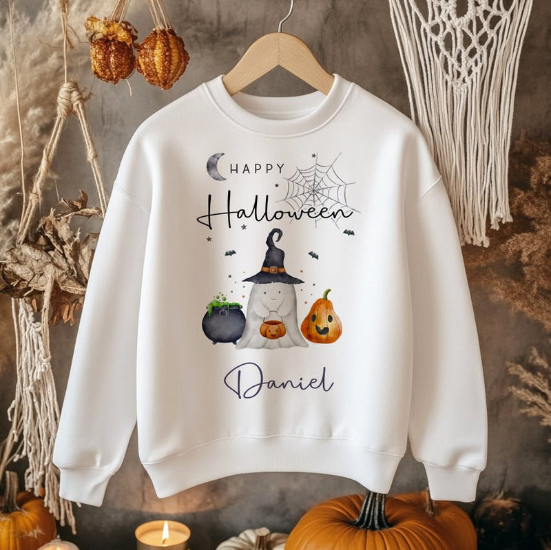 Halloween Ghost Witch Personalised Toddler & Kids Sweatshirt - Little Lili Store