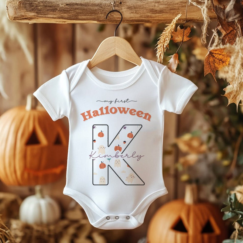 Halloween Pattern Personalised Baby Bodysuit - Little Lili Store