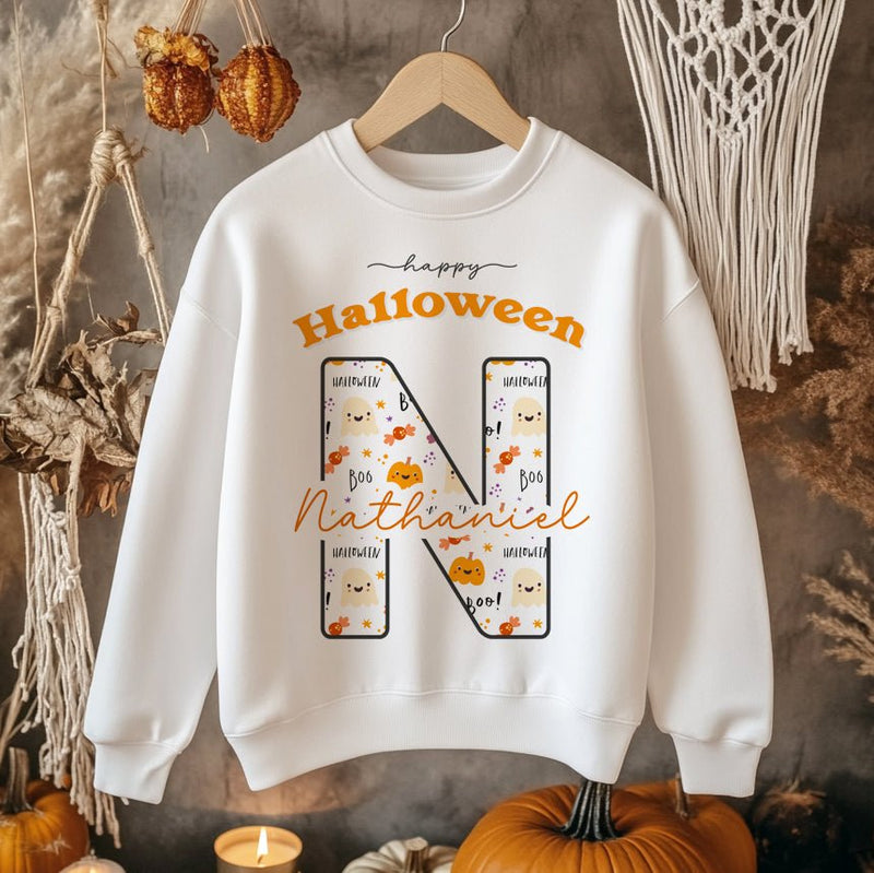 Halloween Pattern Personalised Toddler & Kids Sweatshirt - Little Lili Store