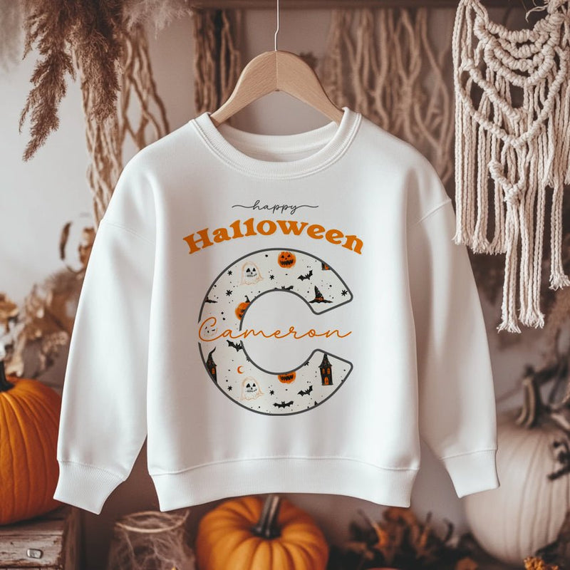 Halloween Theme Pattern Personalised Toddler & Kids Sweatshirt - Little Lili Store