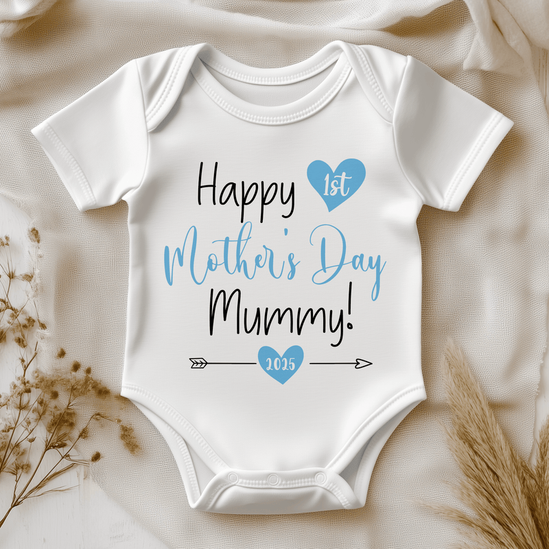 Happy 1st Mother's Day Mummy Boy Baby Bodysuit - Little Lili Store