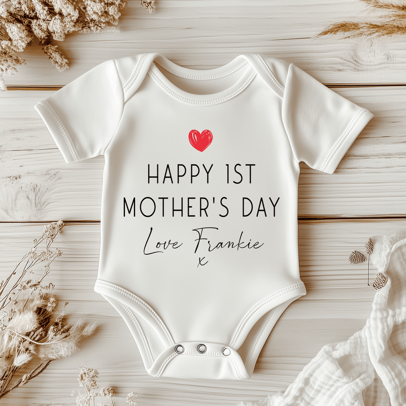 Happy 1st Mother's Day Personalised Baby Bodysuit - Little Lili Store